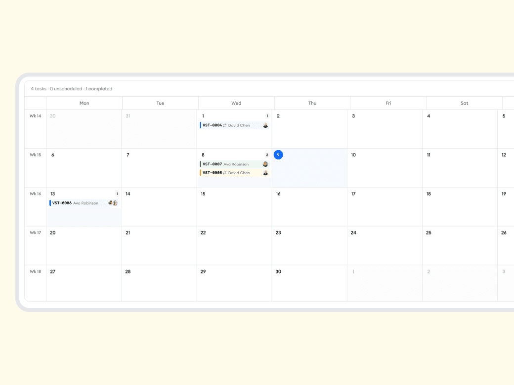 See job types and status at a glance