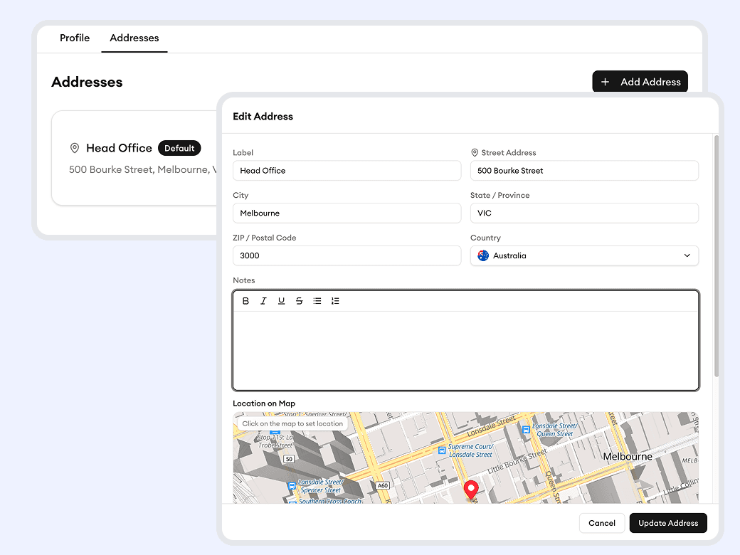 Manage customers with multiple properties