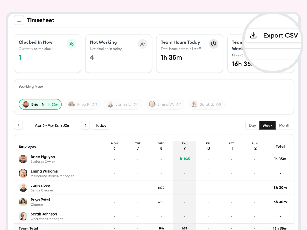 Export time data however you need it