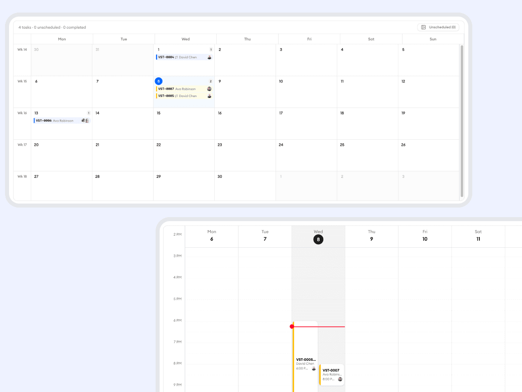 Homitask screenshot — See your whole schedule at a glance