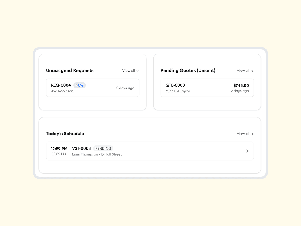 Every job today, at a glance