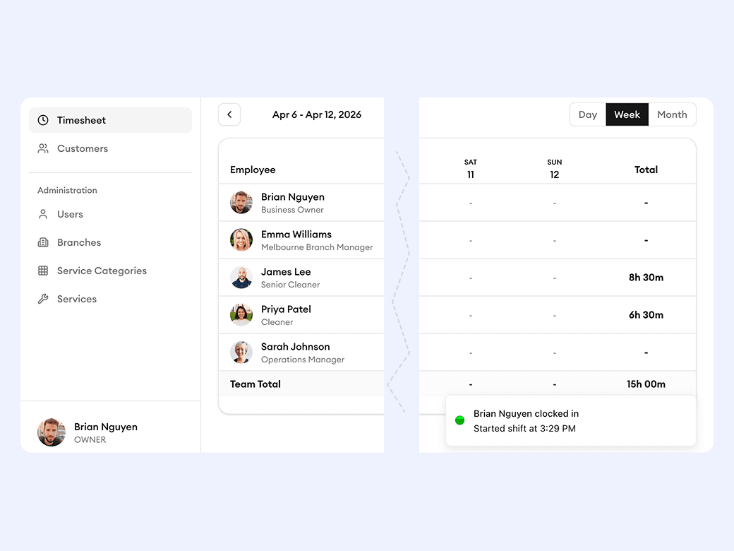 Know the moment your team starts or finishes
