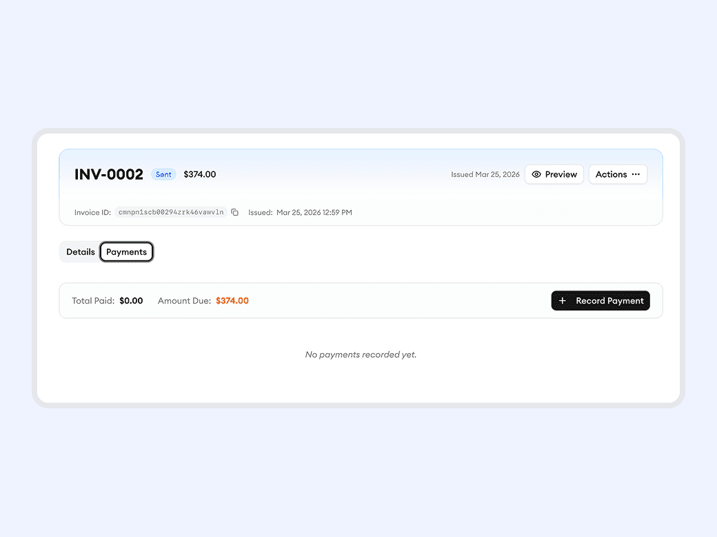 A full payment trail for every invoice