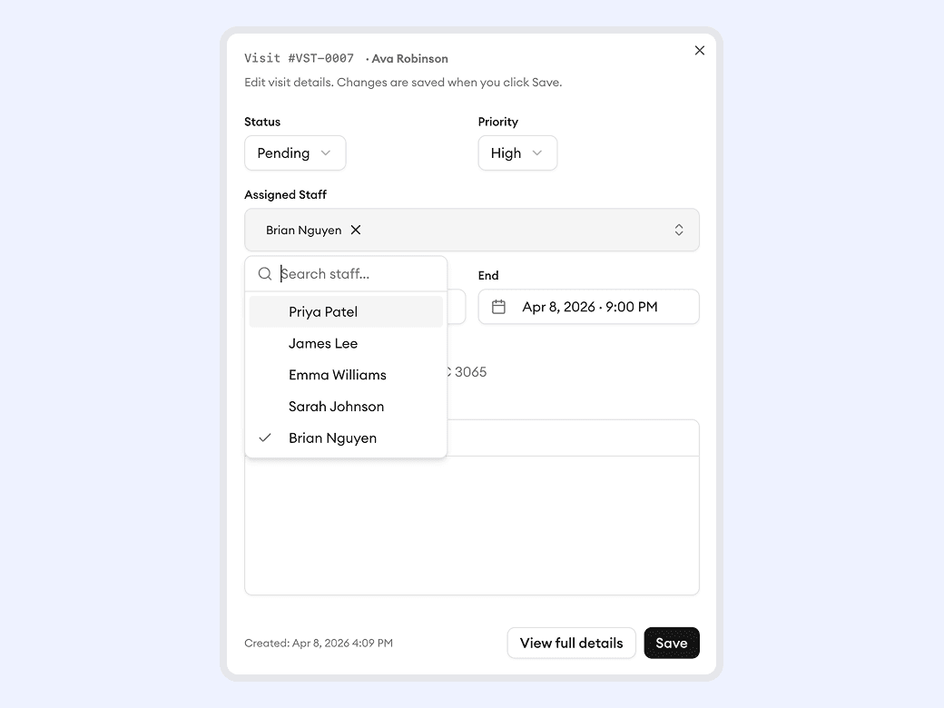 Plans change. Reassign in one click.